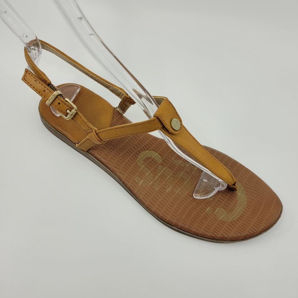 Circus by Sam Edelman Cayden Sandal Brown Strapped Flats T Strap  Thong Beach